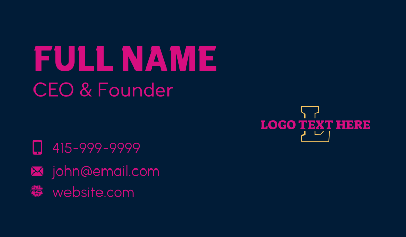 Minimal Technology Lettermark Business Card