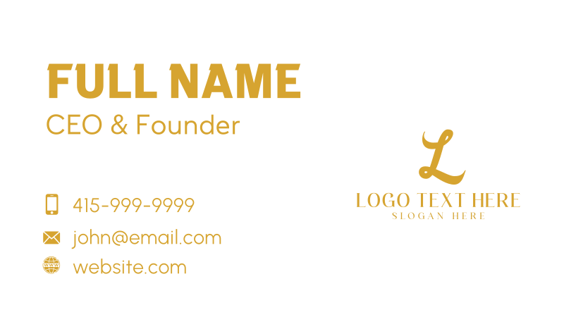 Luxury Signature Letter  Business Card