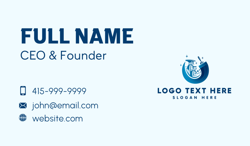 Cleaning Sanitation Wash Business Card