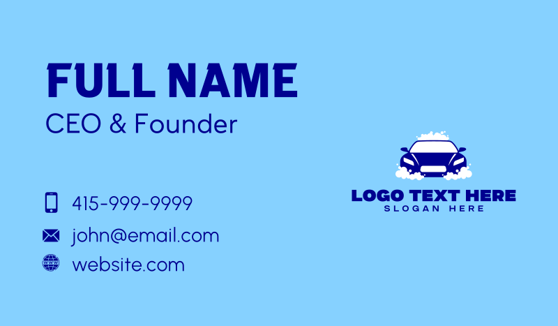 Automotive Cleaning Workshop Business Card