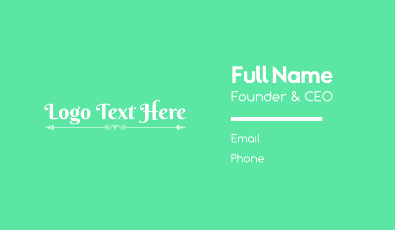 Elegant Script Wordmark Business Card