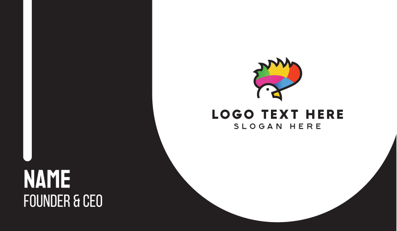 Colorful Rooster Business Card