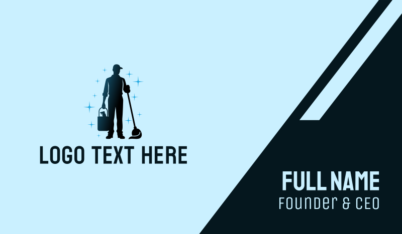 Man Cleaning Service Business Card