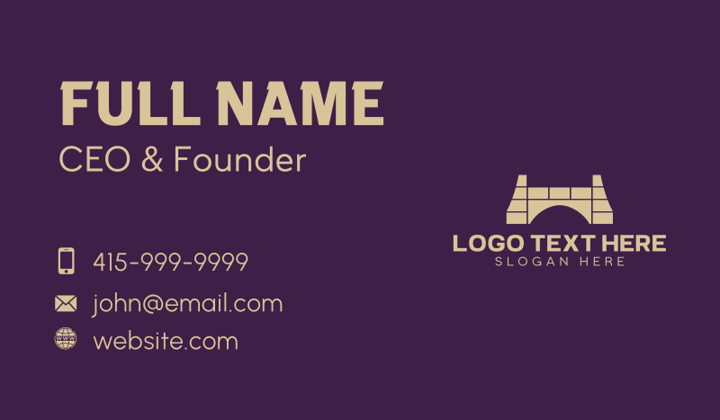 Bridge Construction  Business Card