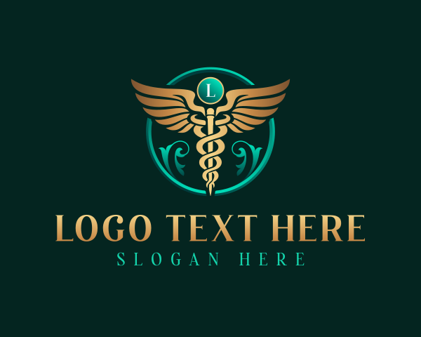 Elegant Medical Caduceus Emblem